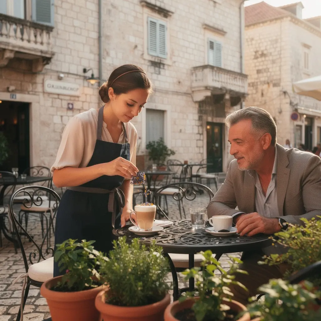 Miran ambijent s čajem, biljem i kamenčićima za meditaciju u pozadini.